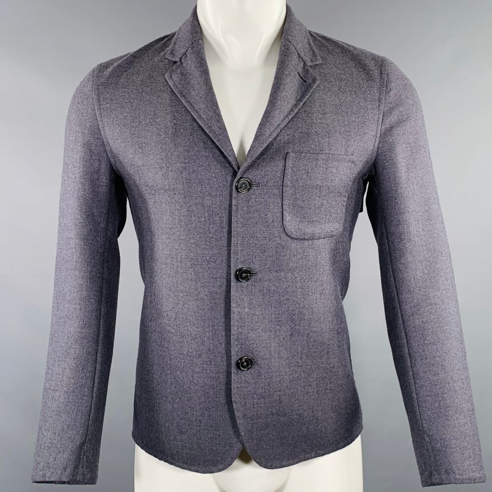 JIL SANDER Size 38 Grey Wool Single Breasted Jacket